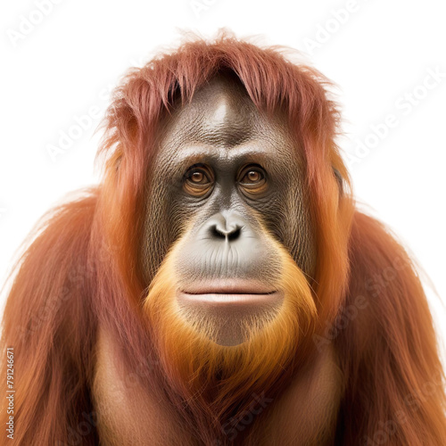 Amazing Orangutan Gorilla Isolated On White Background