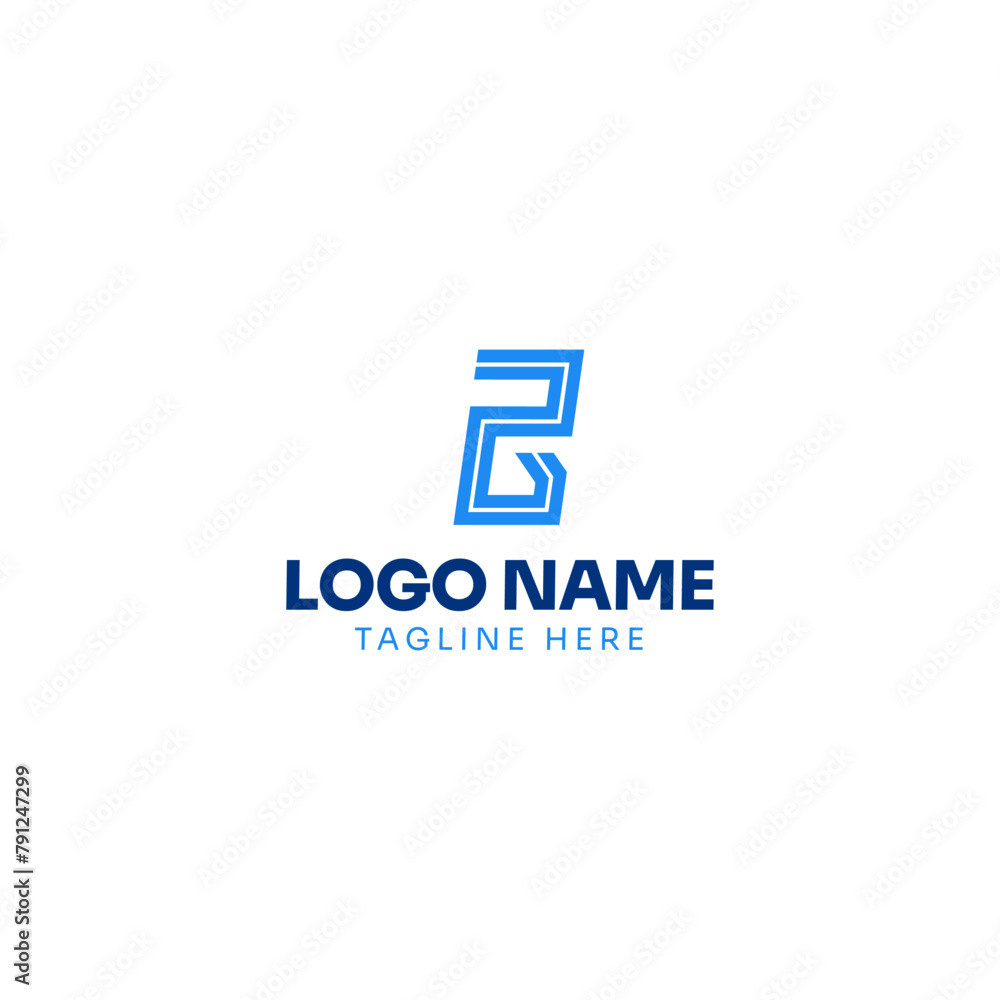 B and P Initials Modern Logo Icon Vector