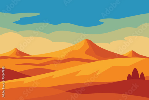 A dry desert landscape vector design