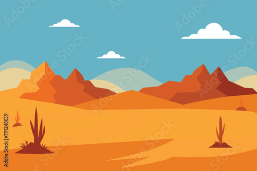 A dry desert landscape vector design