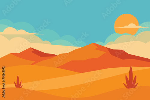 A dry desert landscape vector design © mobarok8888