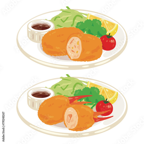 皿に盛られたクリームコロッケ