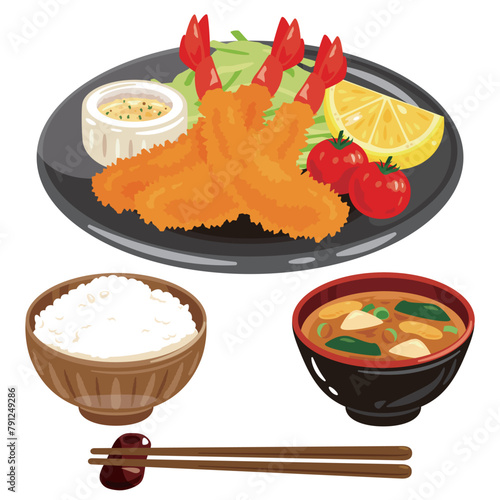 エビフライの定食