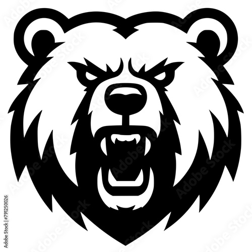 Silhouette of an angry bear