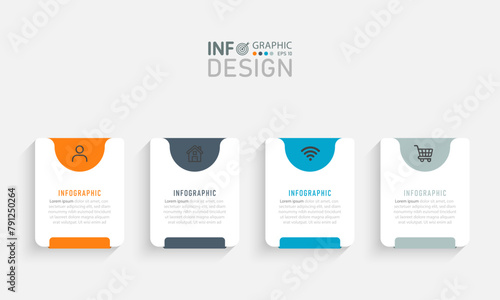 Infographics and business icons with 4 options