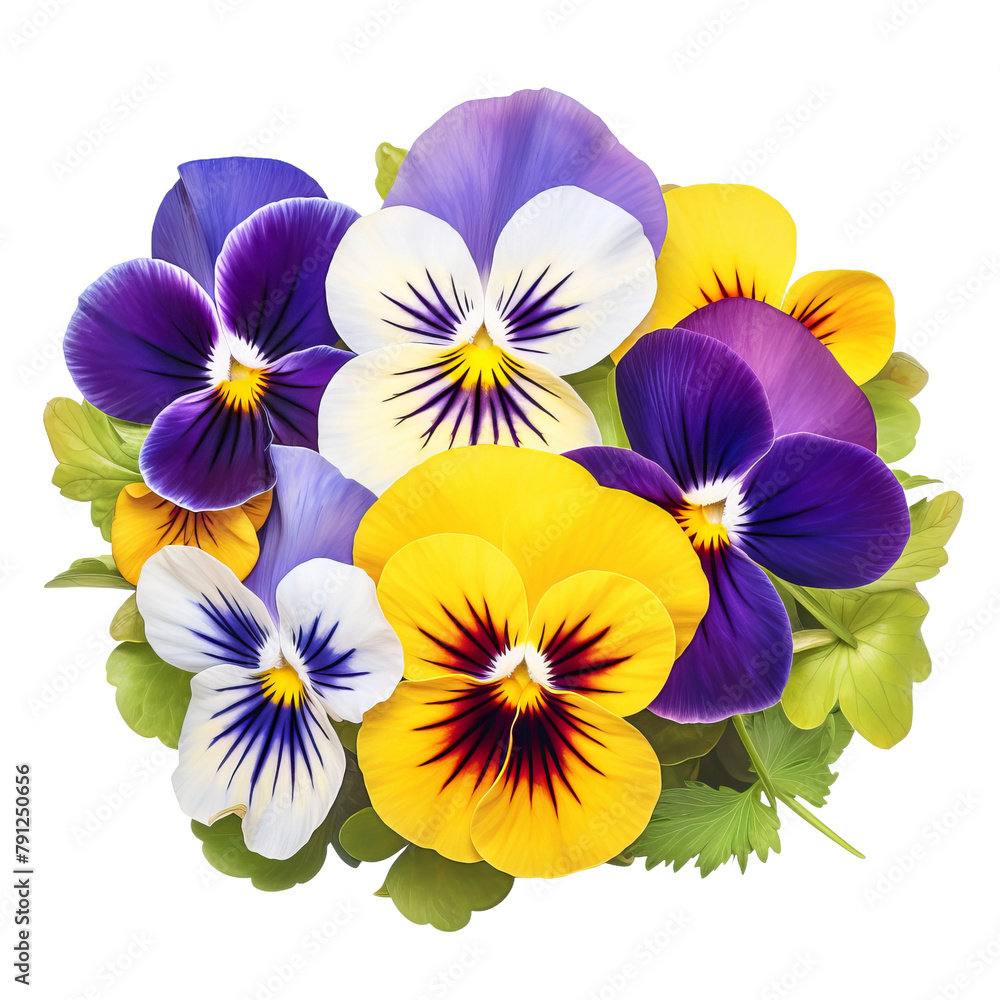 Beautiful Pansies Isolated On White Backgrounds Beautiful Pansies Isolated On White Backgrounds