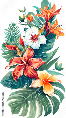 Beautiful and colorful floral background in the tropics