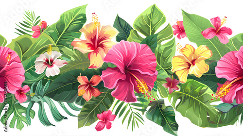 Beautiful and colorful floral background in the tropics © k design