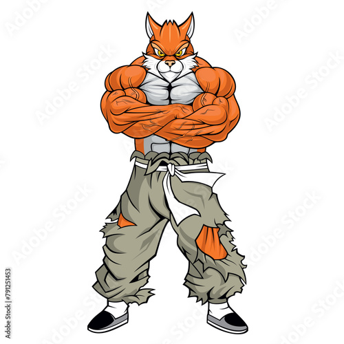 fighter squirrel vector art illustration design