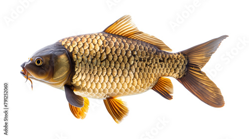 Common carp fish isolated on white background photo