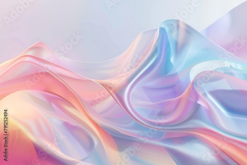 Abstract colorful pastel curved waves in the background with copy space for text on a white background