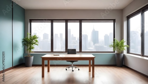 Minimal empty wooden table with sunlight 