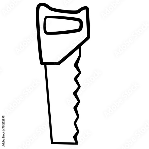 Hand Saw handdrawn doodle illustration
