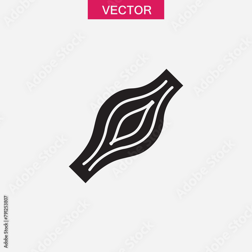 Human muscle icon, vector flat black trendy style illustration on white background..eps