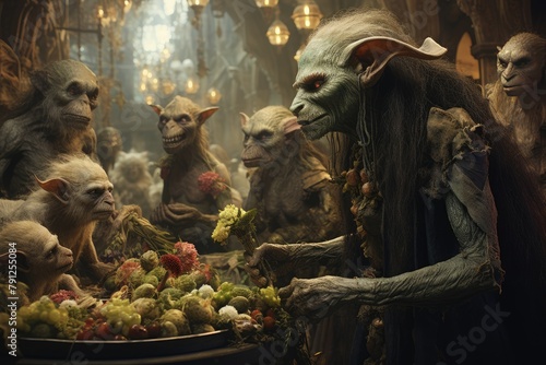 Goblin Market: A bustling market with fantastical creatures.