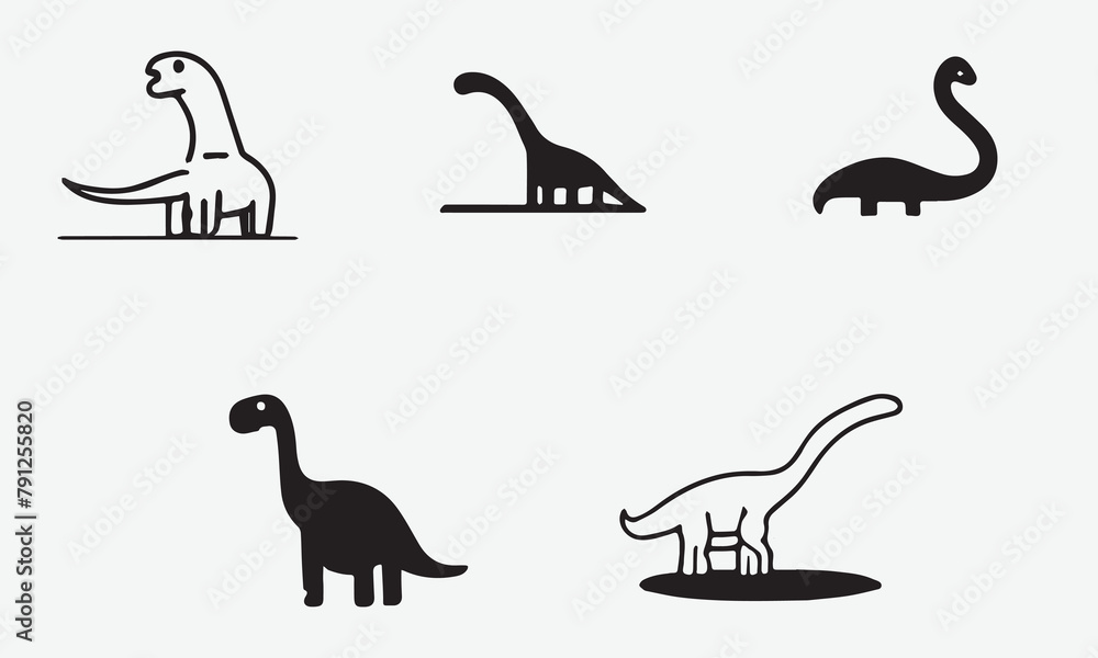 Barosaurus illustration minimal style icon EPS 10 And JPG Barosaurus illustration minimal style icon EPS 10 And JPG
