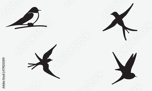 Barn Swallow illustration minimal style icon EPS 10 And JPG © Welcome to the home 