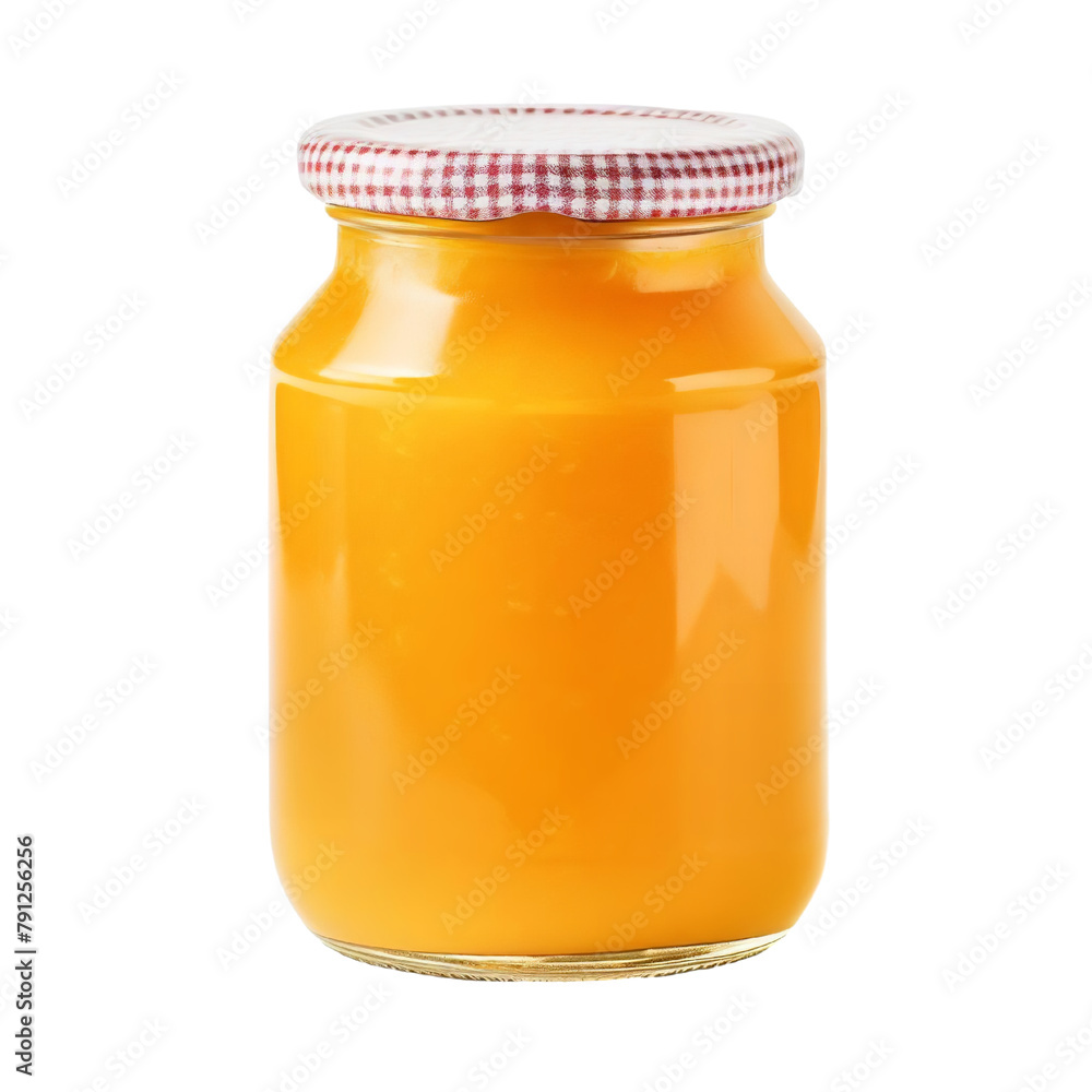 Tasty jar of orange jam Isolated On White Background Tasty jar of orange jam Isolated On White Background