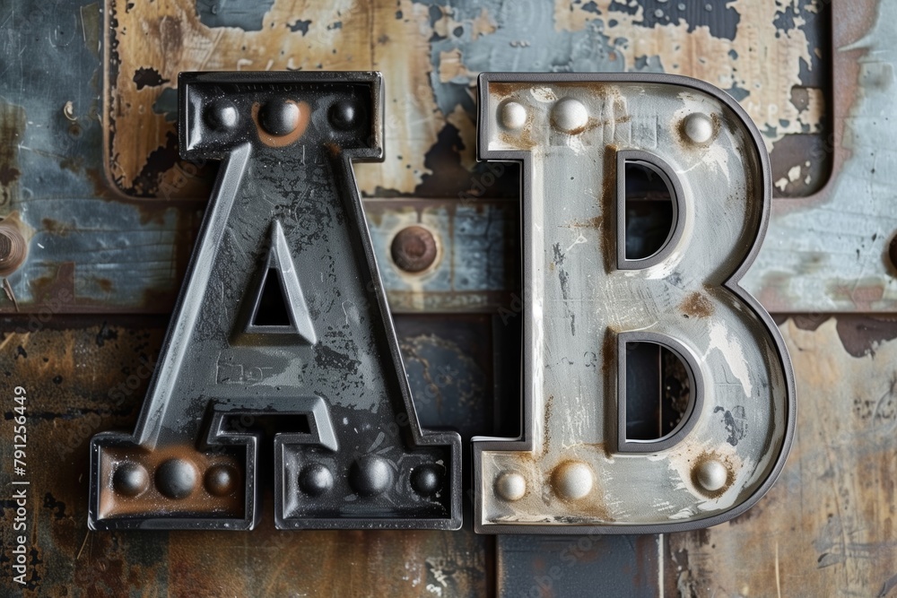 font letter A and B