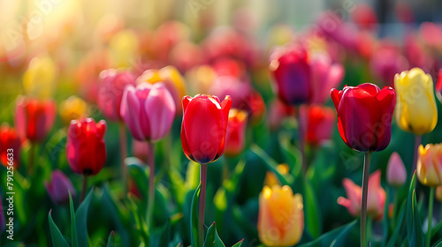 picture of tulip flower field #791256633