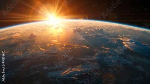 Sunrise over Earth as seen from space highlighting the planet's stunning beauty