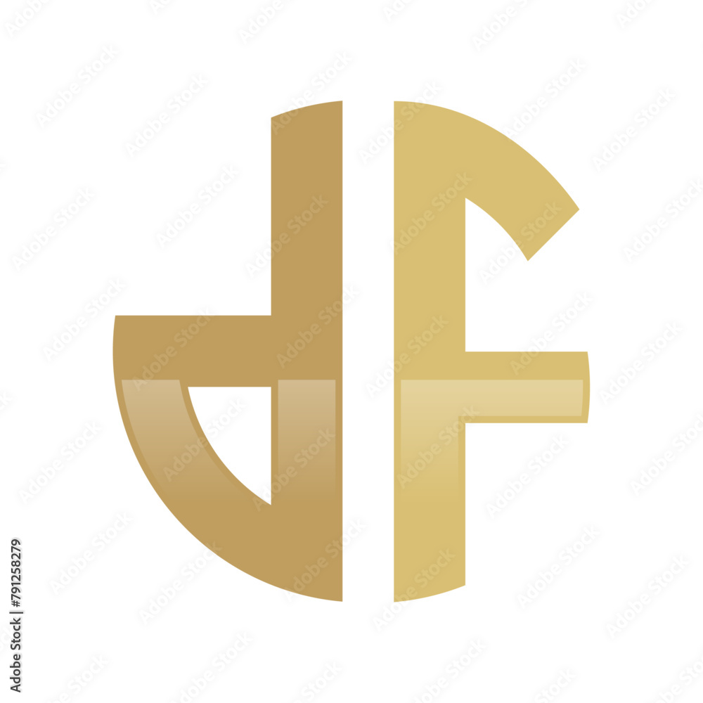 Initial DF Logo in a Cirle Shape