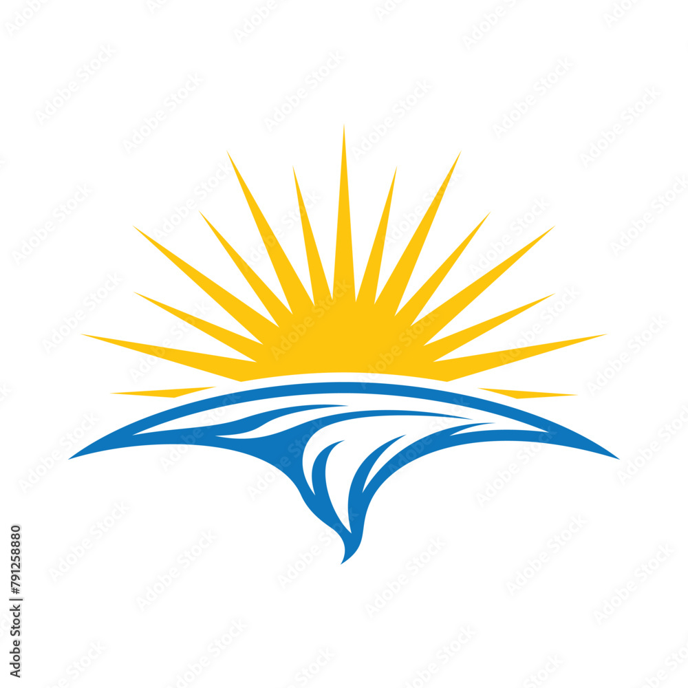 beautiful sea sunset view logo design beautiful sea sunset view logo design