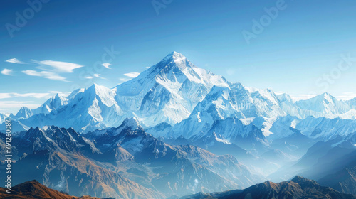 Majestic snow-capped mountain peaks © Veniamin Kraskov