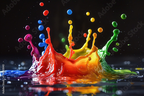 A vibrant splash of colors in motion