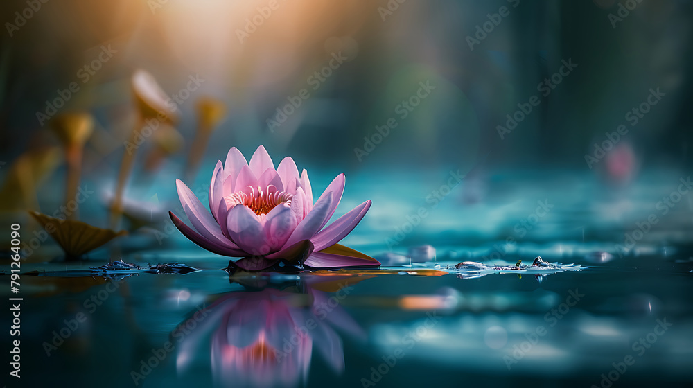 Picture of lotus flower on the water