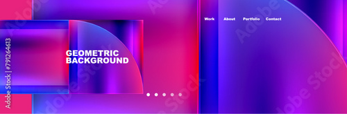 A geometric background featuring a gradient of purple, violet, electric blue, and magenta. This eyecatching design is perfect for events, graphics, or technologyrelated content
