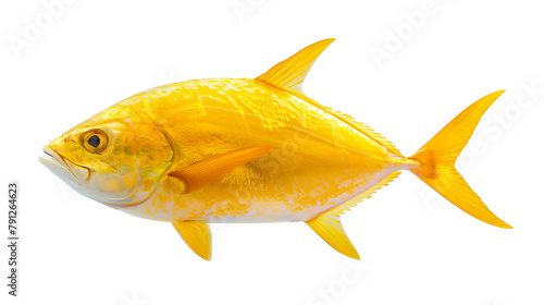 Golden trevally seafish isolated on white background photo