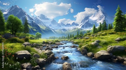 river in the mountains © CreativeHub