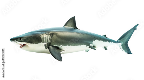 White shark isolated on white background