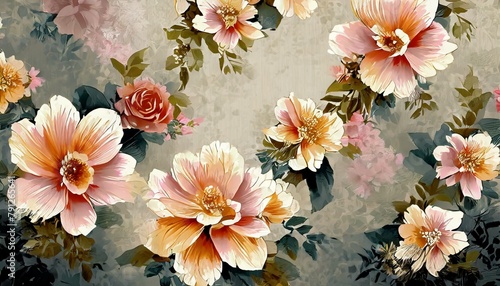 Blossoming Beauty: A Digital All Over Flower Pattern"