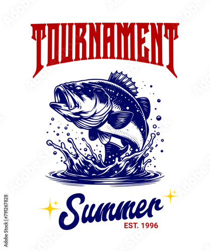 bash appear from water with water splash vector illustration