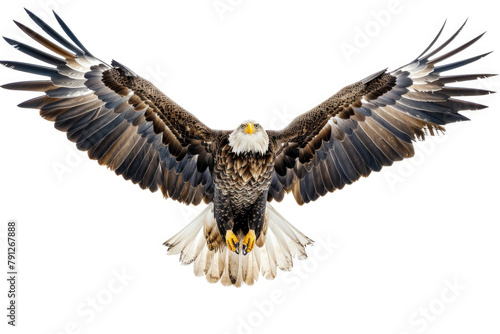 An eagle soaring with wings spread wide
