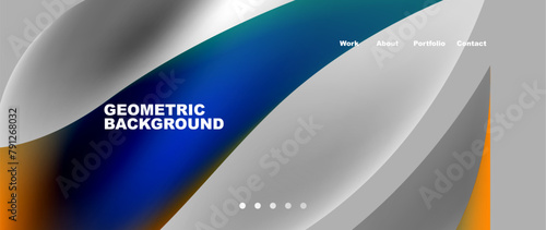 A geometric background featuring an electric blue sphere in the center, reflecting automotive exterior elements like rims, bumpers, and logos. Captured in macro photography