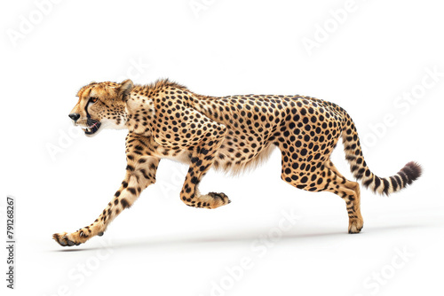 A cheetah running at full speed