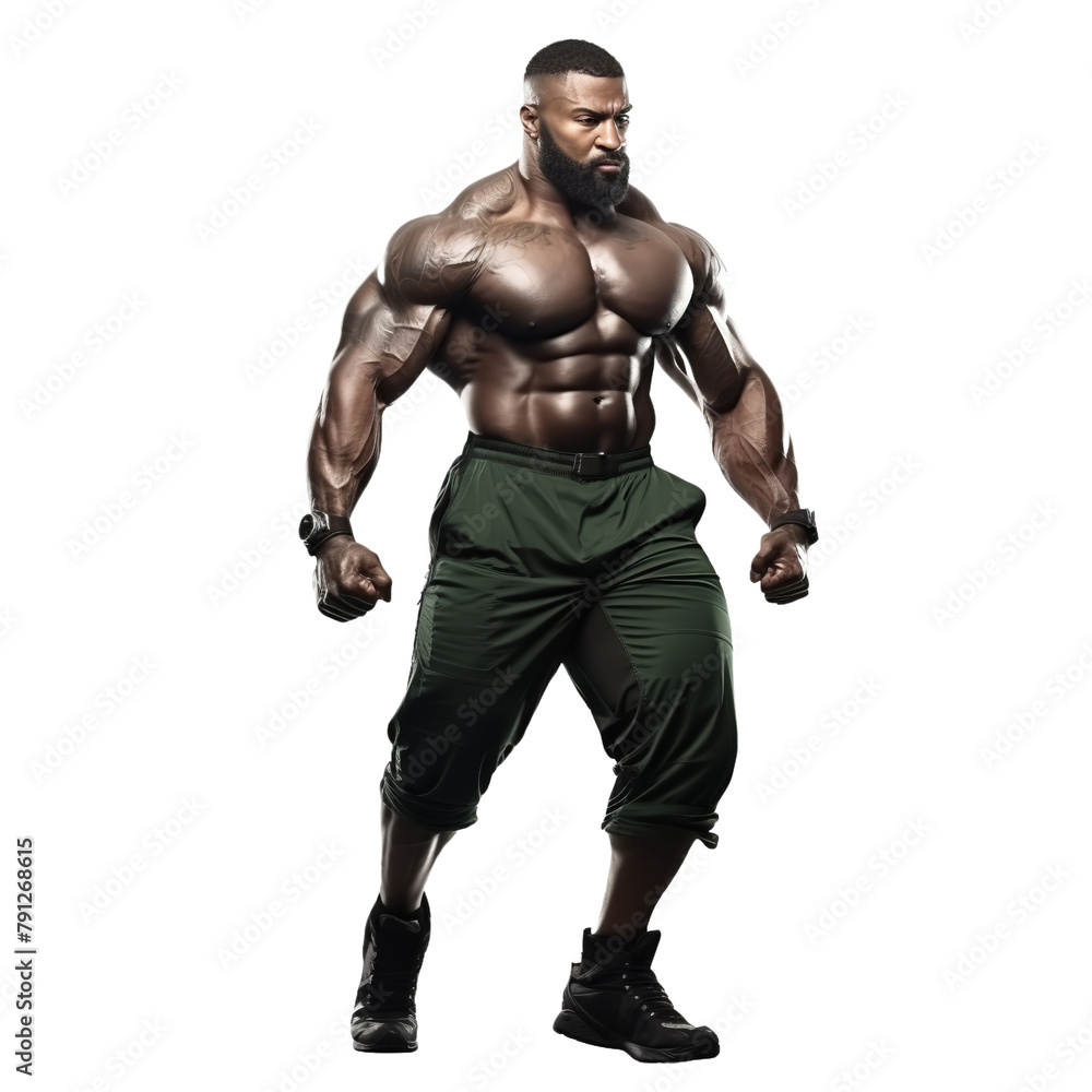 Amazing bodybuilder with tattoo Isolated On White Background Amazing bodybuilder with tattoo Isolated On White Background