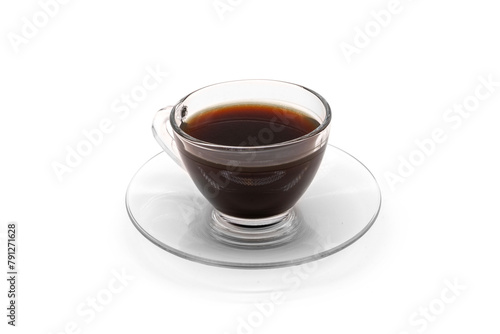 cups of black coffee isolated on background