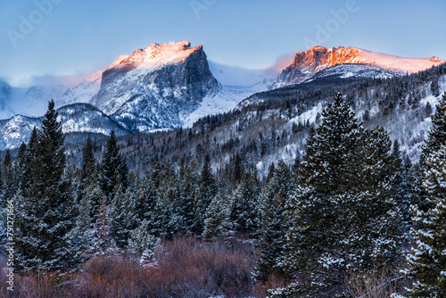 Hallett Peak Winter Sunrise photo