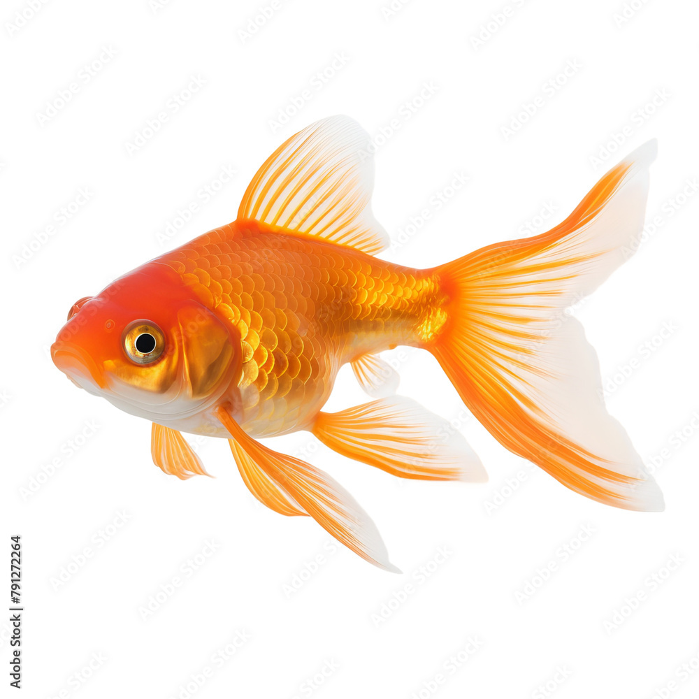 Beautiful Goldfish Isolated On White Background Beautiful Goldfish Isolated On White Background