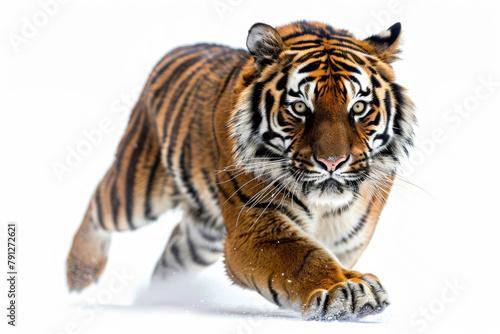 A tiger prowling  ready to pounce