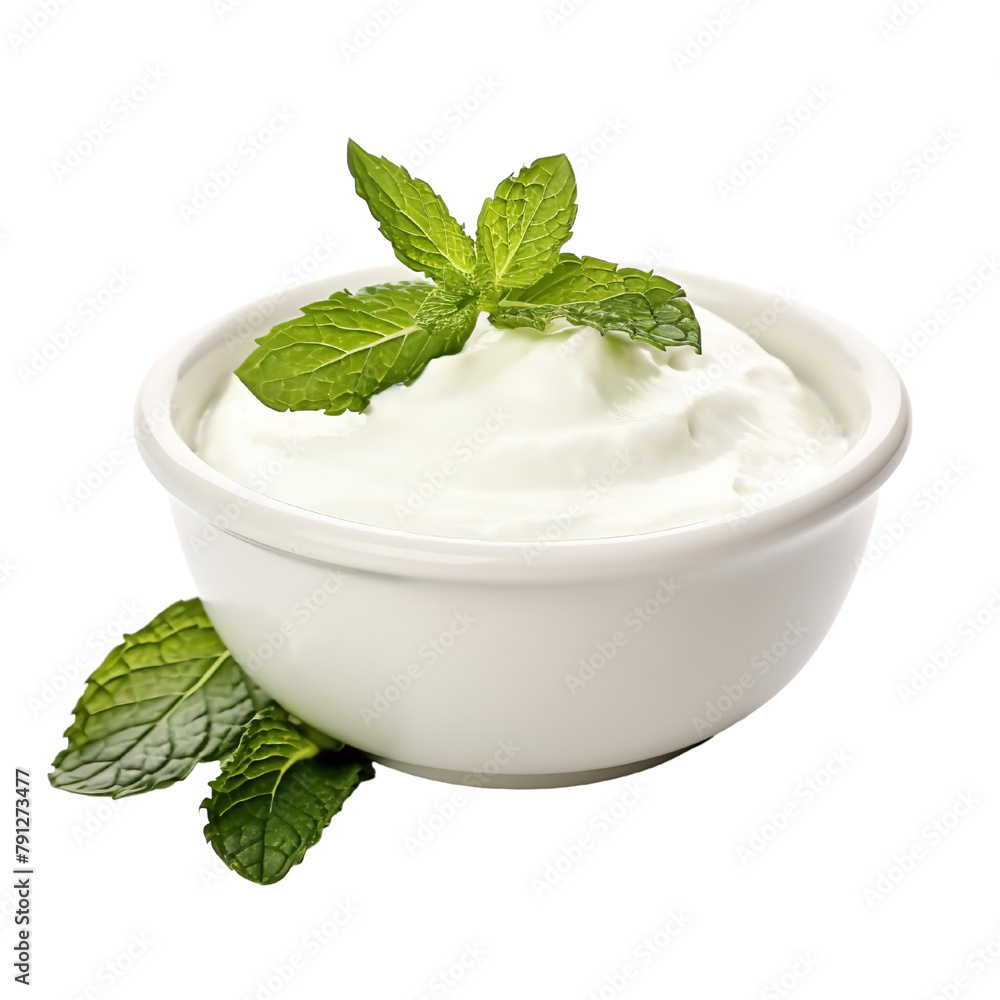 Amazing Pudina Mint Yogurt Isolated On White Background Amazing Pudina Mint Yogurt Isolated On White Background