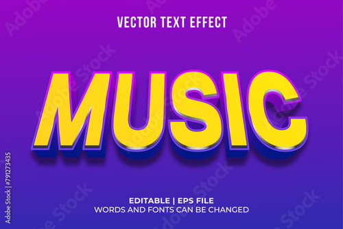 Editable music event title text effect