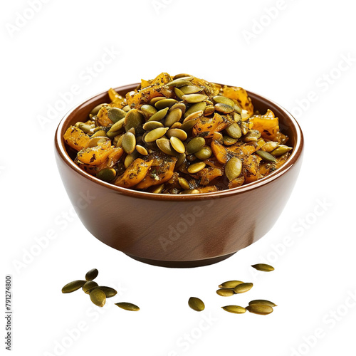 Tasty Pumpkin Seed Chutney Isolated On White Background