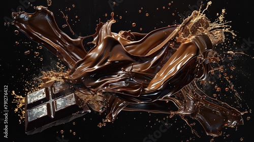 chocolate tshirt hd wallpaper & art by tim van der steen, in the style of highly detailed illustrations, liquid metal, emilia wilk, dmitry spiros, illusionary spray paint art, light gold and silver,   photo