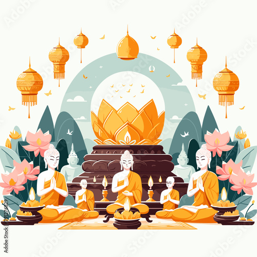 Happy Vesak Day Illustration