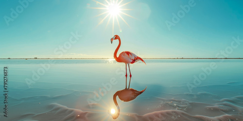 Bird - Greater Flamingos (Phoenicopterus ruber) outdoors